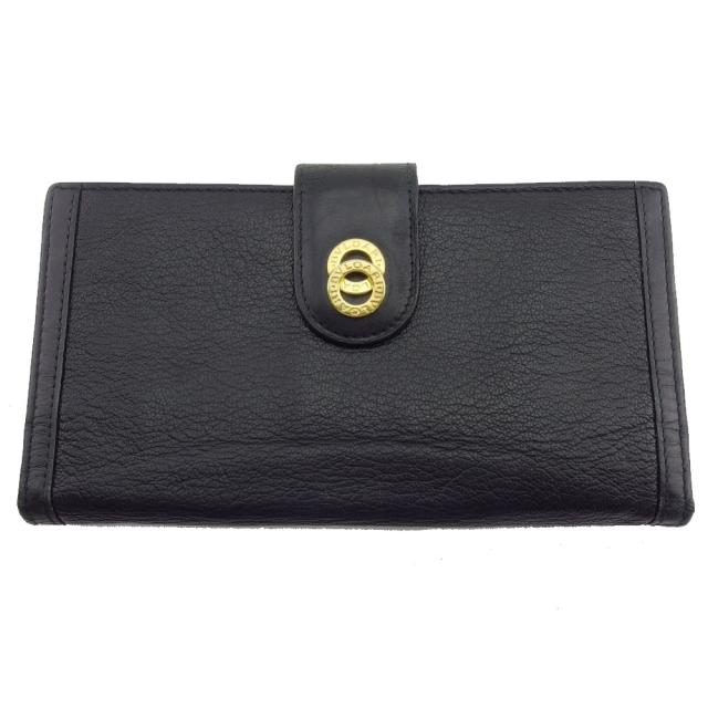 【X'masセール★30%OFF】ブルガリ BVLGARI 長財布ドッピオトンド ブラック×ゴールド レディース 中古