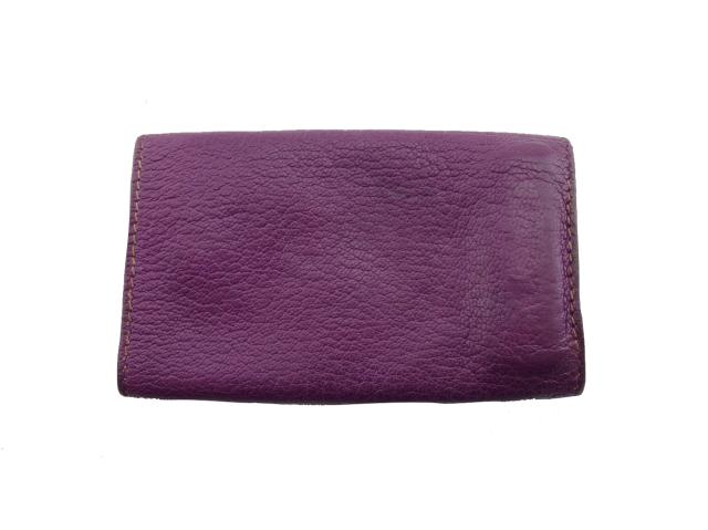 エルメス HERMES キーケース パープル×シルバー レディース 中古_1