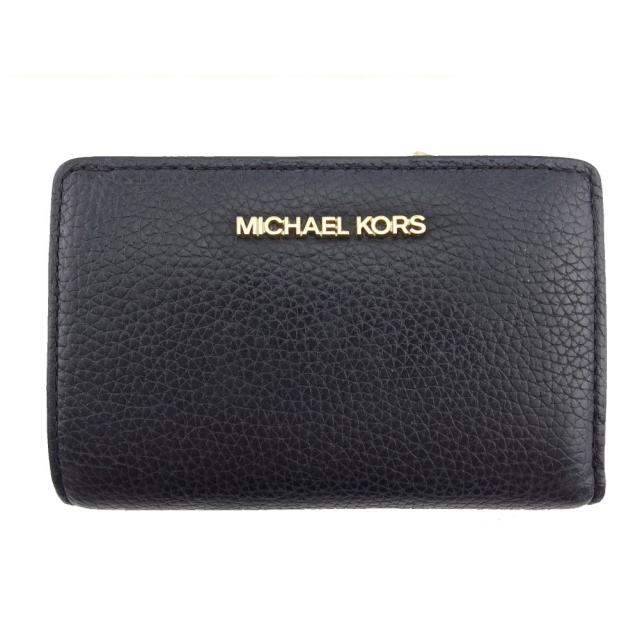 【BIGお買い物ラリー★30%OFFセール中】マイケルコース Michael Kors 長財布 ブラック×ゴールド レディース 中古