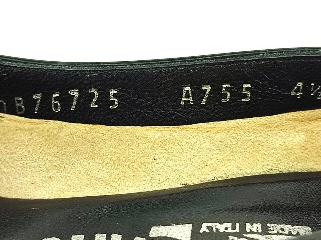 サルヴァトーレフェラガモ Salvatore Ferragamo パンプスリボン ♯4ハーフD ミニヴァラ ブラック 中古_7