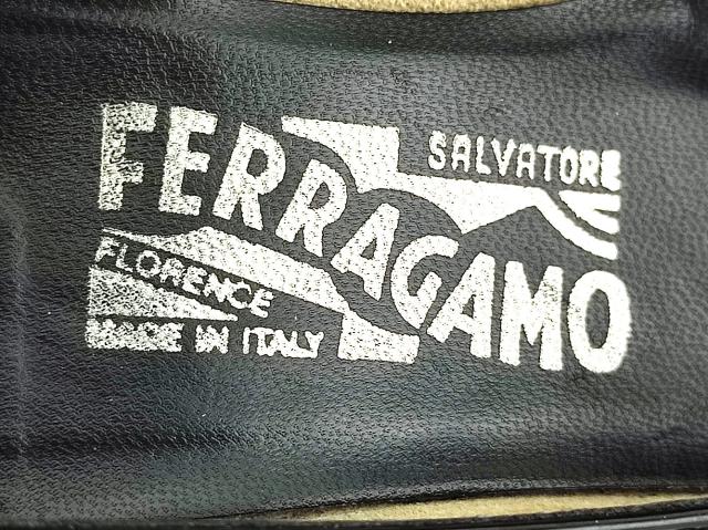 サルヴァトーレフェラガモ Salvatore Ferragamo パンプスリボン ♯4ハーフD ミニヴァラ ブラック 中古_8