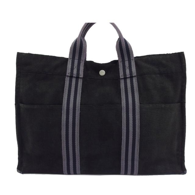 【BIGお買い物ラリー★30%OFFセール中】エルメス HERMES トートバッグ フールトゥ ブラック×グレー レディース 中古