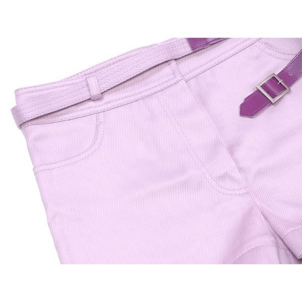 シャネル CHANEL パンツダブルベルト付き ♯36サイズ ライトパープル系