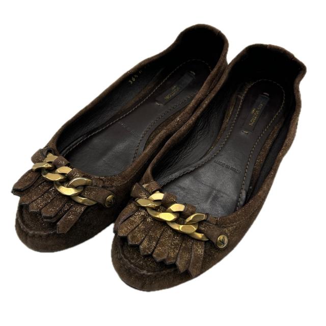 【BIGお買い物ラリー★30%OFFセール中】ルイ・ヴィトン LOUIS VUITTON その他靴 #36ハーフ ブラウン　ゴールド レディース 中古