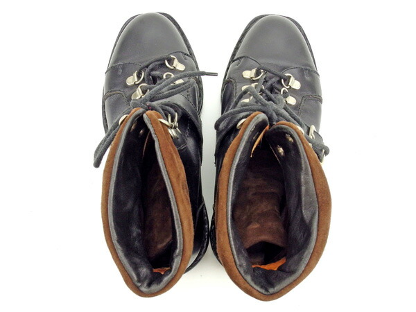 【30％OFF★土日ひと休み大売り出し】グッチ GUCCI ブーツトレッキング ♯34二分の一C 遊撃手 黒いこと×赤銅色×しろがね色 レディース 中古