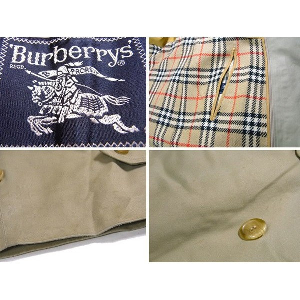【30％OFF★週末タイムSALE】バーバリー BURBERRY トレンチコートステンカラー ノバチェック柄ライナー付き カーキ レディース 中古_4