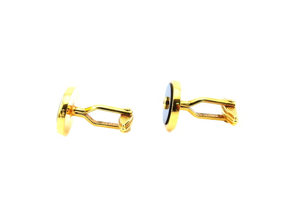 【30％OFF★週末タイムセール】ダンヒル Dunhill カフスdマーク スウィヴル式 ゴールド ブラック レディース 中古_3