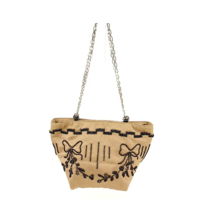 【BIGお買い物ラリー★30%OFFセール中】ヴァレンティノ・ガラヴァーニ Valentino Garavani ハンドバッグビーズ ブラウン　ブラック レディース 中古