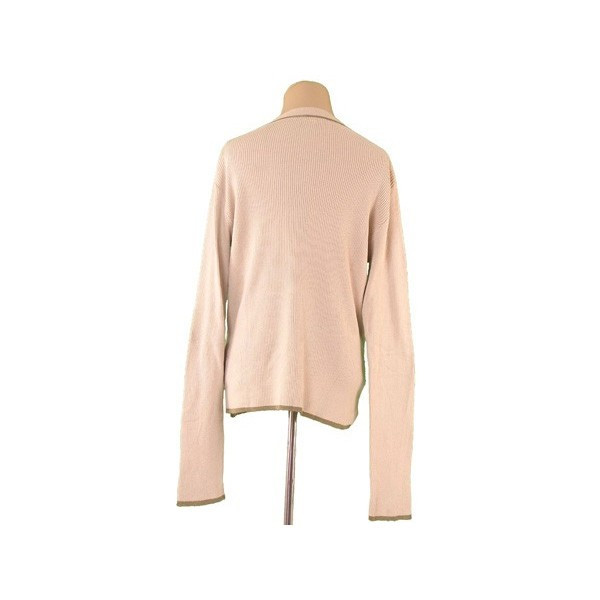 【週末タイムセール】ミュウミュウ MIUMIU ニットリブ ♯Mサイズ ベージュ×カーキ レディース 中古_1