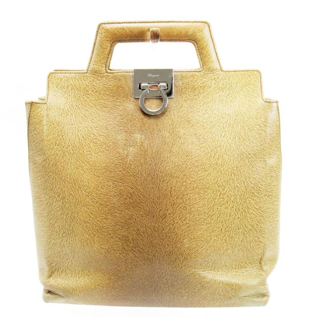 【X'masセール★30%OFF】サルヴァトーレフェラガモ Salvatore Ferragamo ハンドバッグガンチーニ ブラウン レディース 中古