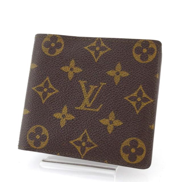 【BIGお買い物ラリー★30%OFFセール中】ルイ・ヴィトン LOUIS VUITTON 札入れモノグラム ポルトビエカルトクレディ ブラウン ベージュ レディース 中古