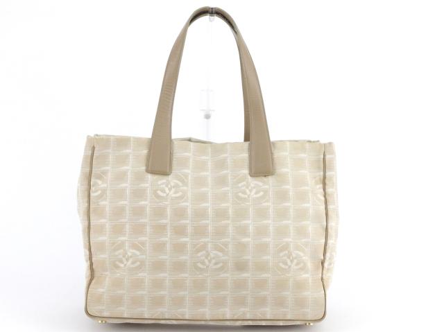シャネル CHANEL トートバッグニュートラベルライン トートMM ベージュ ゴールド レディース 中古_1