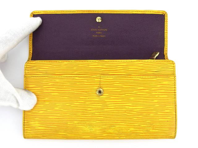 ルイ・ヴィトン LOUIS VUITTON 長財布エピ ポシェットポルトモネクレディ イエロー パープル ゴールド レディース 中古_2