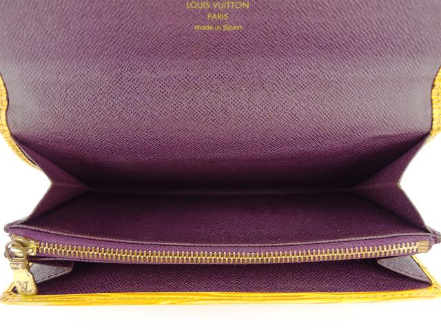 ルイ・ヴィトン LOUIS VUITTON 長財布エピ ポシェットポルトモネクレディ イエロー パープル ゴールド レディース 中古_3