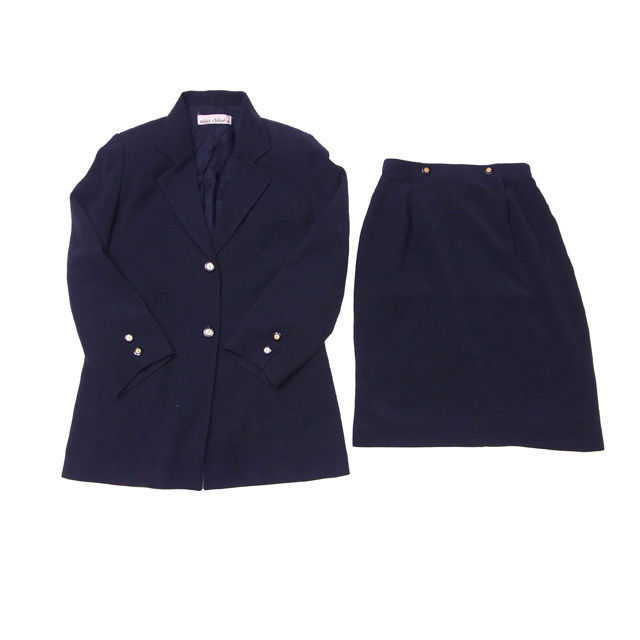 【BIGお買い物ラリー★30%OFFセール中】ミスクロエ miss chloe スーツ2つボタン ♯40サイズ テーラージャケット ネイビー×ゴールド レディース 中古