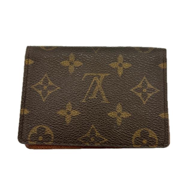 【週末タイムセール】ルイ・ヴィトン LOUIS VUITTON パスケースモノグラム ポルト2カルトヴェルティカル ブラウン レディース 中古_1