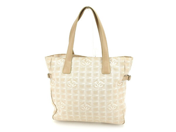 シャネル CHANEL トートバッグニュートラベルライン トートGM ベージュ×シルバー レディース 中古_1