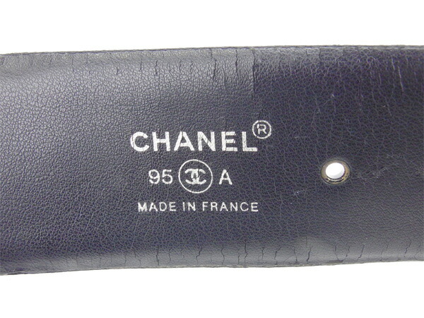 【週末タイムセール】シャネル CHANEL ベルトリボン ブラック×ゴールド レディース 中古_3