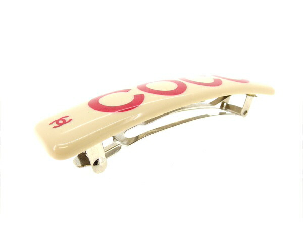 【週末セール★30％OFF】シャネル CHANEL バレッタCOCO ヴィンテージクラシック ベージュ×レッド×シルバー レディース 中古_4