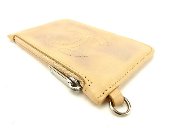 【月末タイムセール】シャネル CHANEL コインケースココマーク ベージュ×シルバー レディース 中古_3