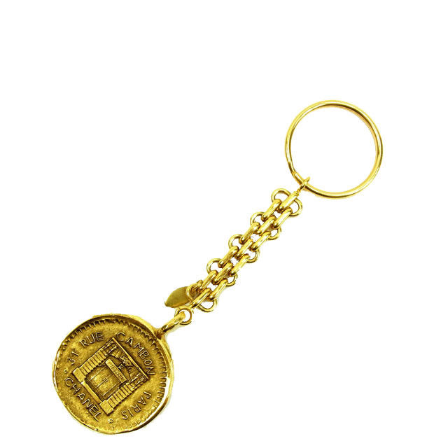 【BIGお買い物ラリー★30%OFFセール中】シャネル CHANEL キーホルダーカンボンライン ゴールド レディース 中古