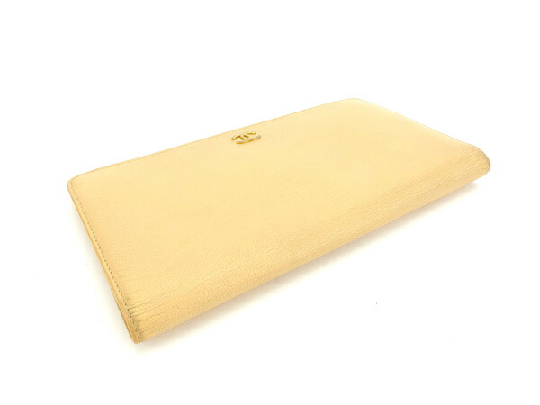 シャネル 長財布 ココボタン ベージュ