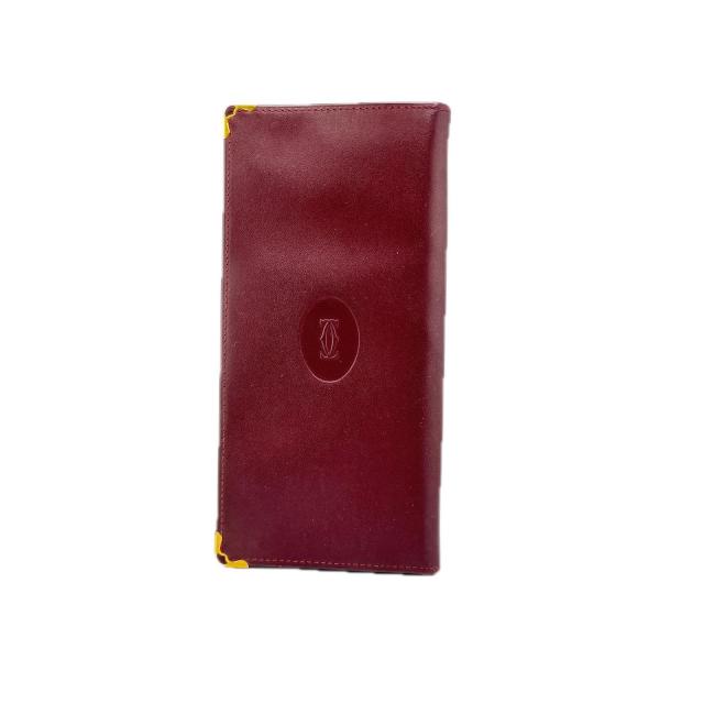 カルティエ CARTIER 長財布マストライン ボルドー×ゴールド レディース