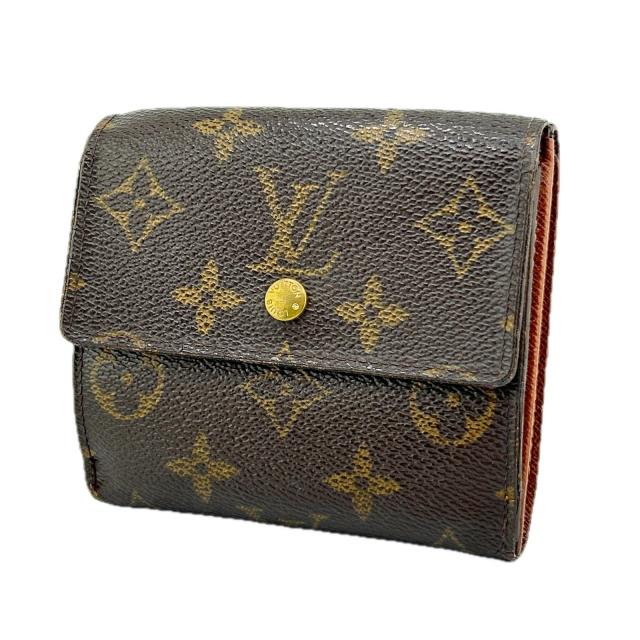 【BIGお買い物ラリー★30%OFFセール中】ルイ・ヴィトン LOUIS VUITTON 二つ折り財布モノグラム ポルトモネビエカルトクレディ ブラウン レディース 中古