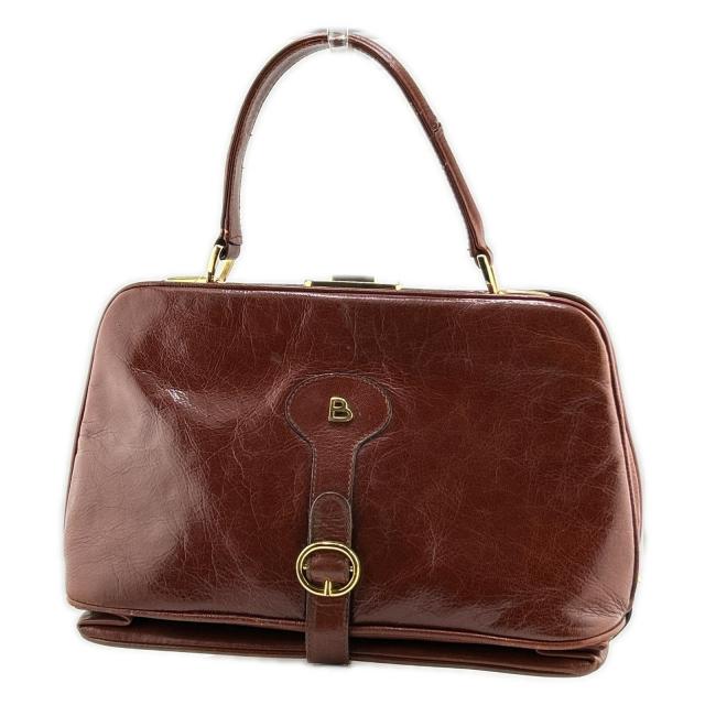 【BIGお買い物ラリー★30%OFFセール中】バリー BALLY ハンドバッグBマーク ブラウン ゴールド レディース 中古