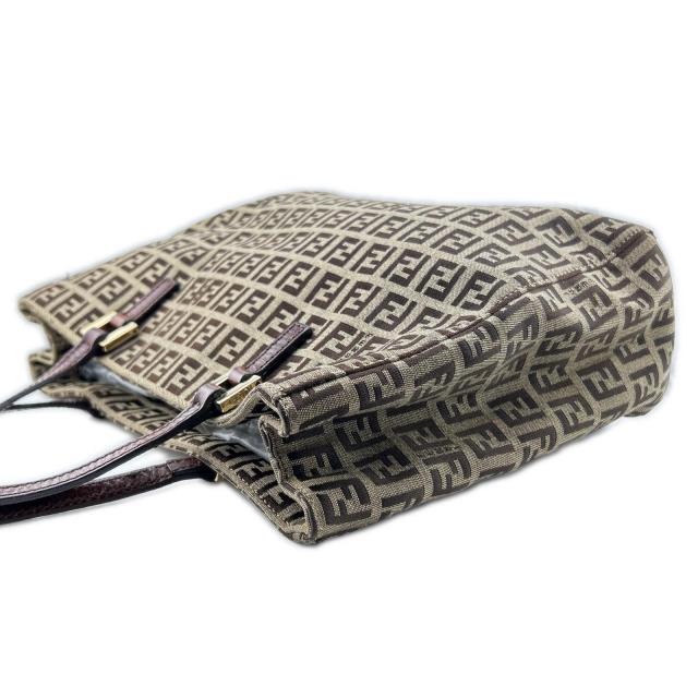 フェンディ FENDI トートバッグズッキーノ ブラウン×カーキ×ゴールド