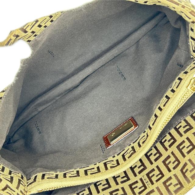 フェンディ FENDI トートバッグズッキーノ ブラウン×カーキ×ゴールド