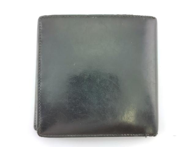 【30％OFF★土日ひと休み大売り出し】カルティエ CARTIER 二つ折り紙入れパシャ 黒いこと しろがね色 なめし革 メンズ 中古
