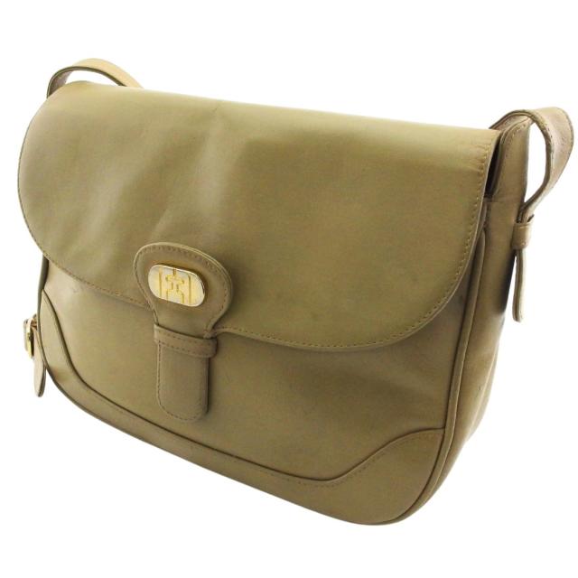 【X'masセール★30%OFF】サルヴァトーレフェラガモ Salvatore Ferragamo ショルダーバッグ ベージュ×ゴールド レディース 中古