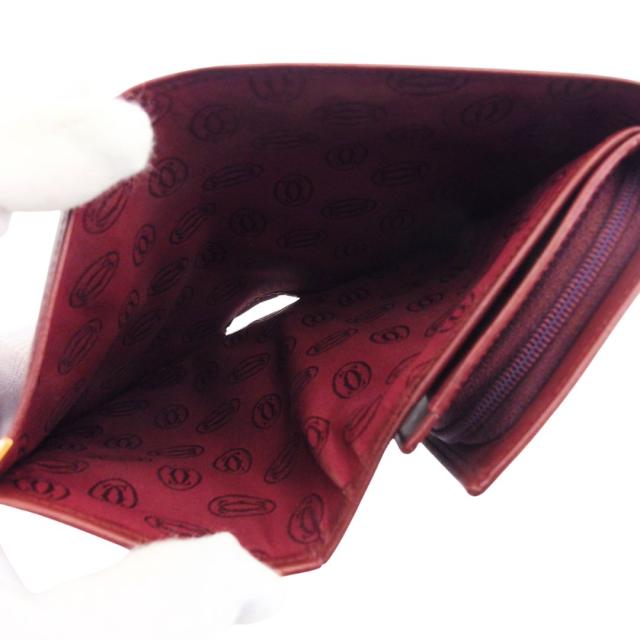 【30％OFF★週末タイムSALE】カルティエ CARTIER 長財布マストライン 角プレート ボルドー レディース 中古_5