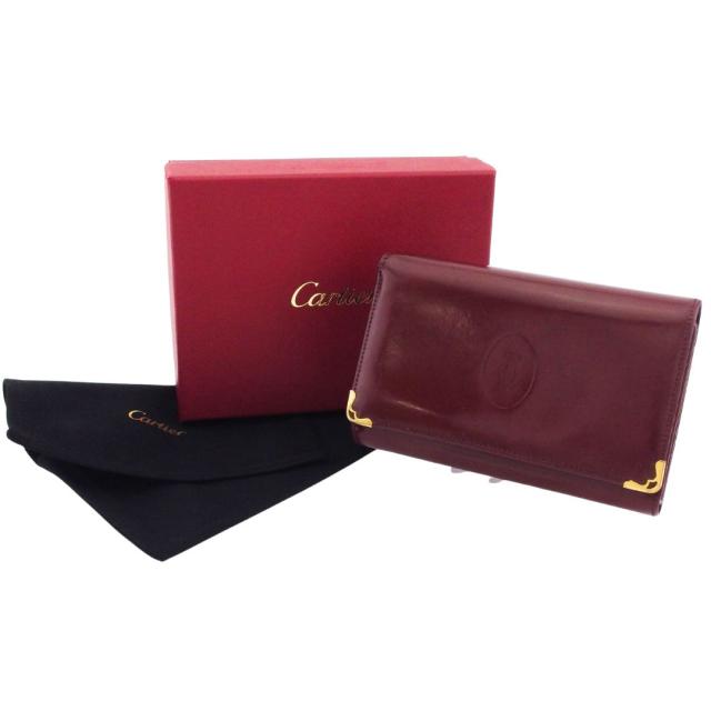 【30％OFF★週末タイムSALE】カルティエ CARTIER 長財布マストライン 角プレート ボルドー レディース 中古_9