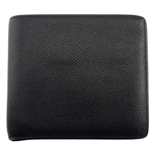 【BIGお買い物ラリー★30%OFFセール中】ブルガリ BVLGARI 二つ折り財布クラシコ ロゴ ブラック メンズ 中古