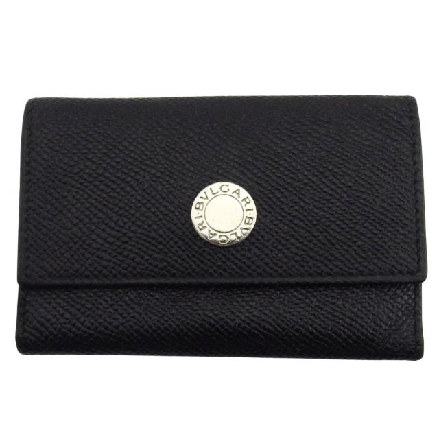 【X'masセール★30%OFF】ブルガリ BVLGARI キーケースクラシコ ロゴボタン ブラック ユニセックス 中古