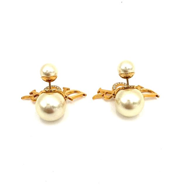 【週末セール★30％OFF】クリスチャンディオール Christian Dior ピアスレタリング チャーム トライバル D.I.O.R.シグネチャー ゴールド メタル レディース 中古_2