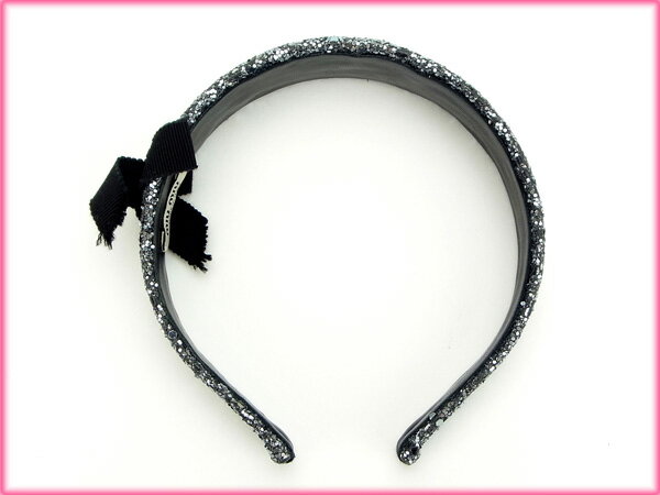 ミュウミュウ正規品超美品　スパンコールアップリケカチューシャ　アクセサリー ミュウミュウ カチューシャ リボンモチーフ スパンコール 中古の