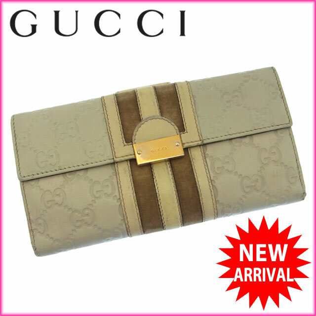 ラスト1点 グッチ 長財布 Wホック二つ折り トレジャーベロアライン グッチシマ ライトグレー×ゴールド系 GUCCI 長サイフ サイフ 収納  財｜au PAY マーケット