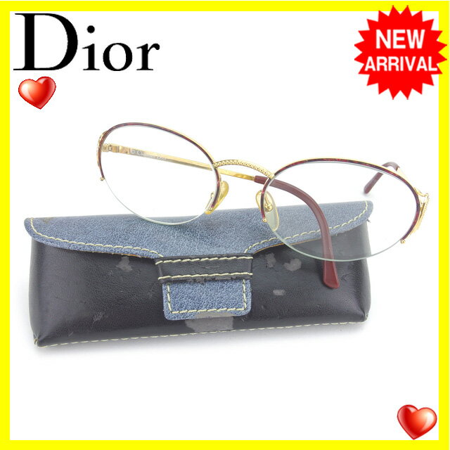 クリスチャン ディオール メガネ 眼鏡 度入り ハーフリム 中古の通販は
