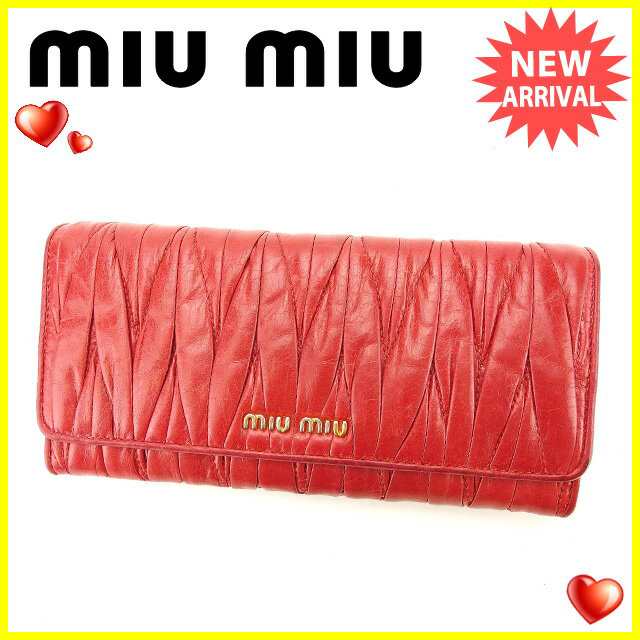 ミュウミュウ Miumiu 長財布 財布 小物 サイフ ファスナー付き長財布 レディース マテラッセ 中古 Tの通販はau Pay マーケット ブランドデポ