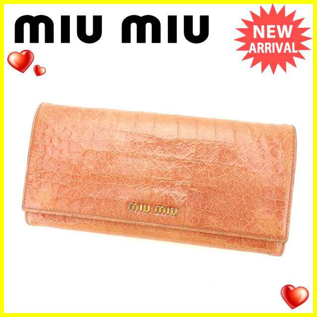 ミュウミュウ Miumiu Zip長財布 財布 小物 サイフ 二つ折り財布 レディース クロコダイル型押し 中古 D1530の通販はau Pay マーケット ブランドデポ