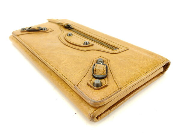 バレンシアガ BALENCIAGA 長財布 ザマネー ベージュ×アンティーク