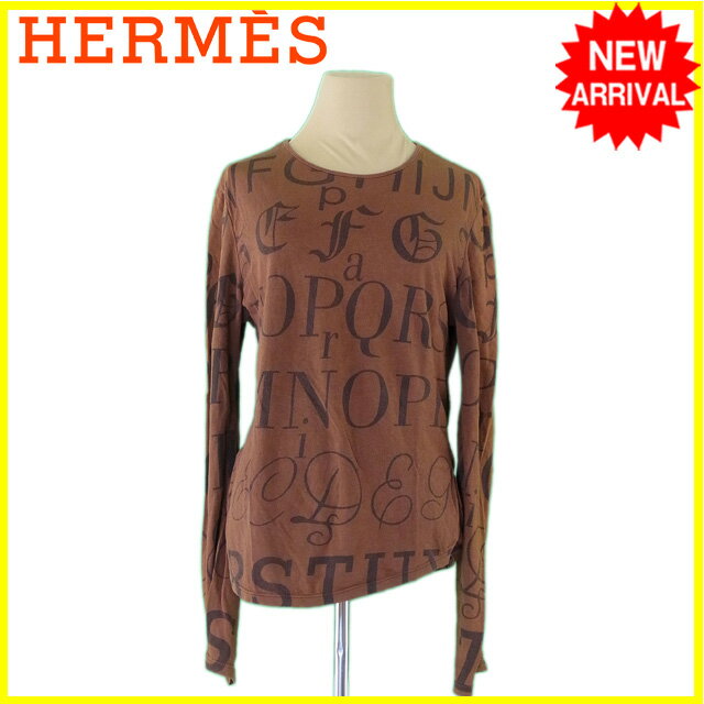 エルメス ロンT クルーネック ♯MEサイズ 英字プリント 中古の通販は 22,637円