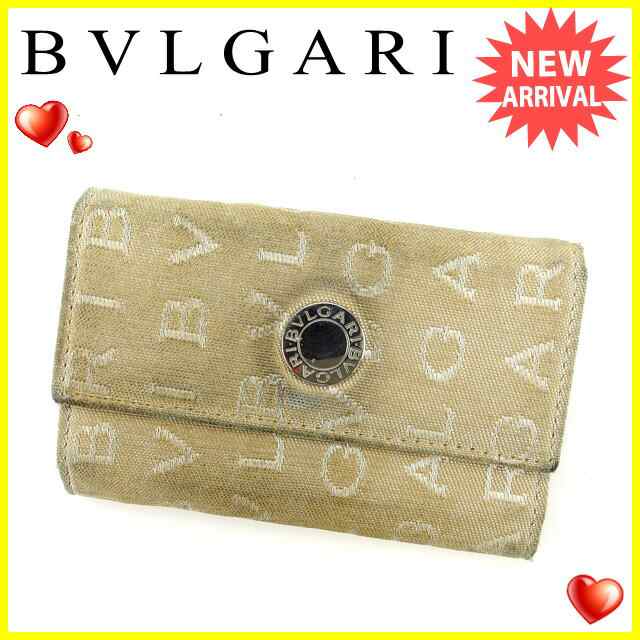 キーケース BVLGARI ブルガリ ブラウン 6連 ロゴマニア メンズ