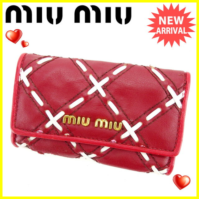 ミュウミュウ キーケース 6連キーケース ステッチ 中古の通販は