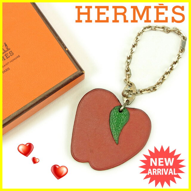☆エルメス☆アップルチャーム☆リンゴモチーフ☆キーホルダー☆赤