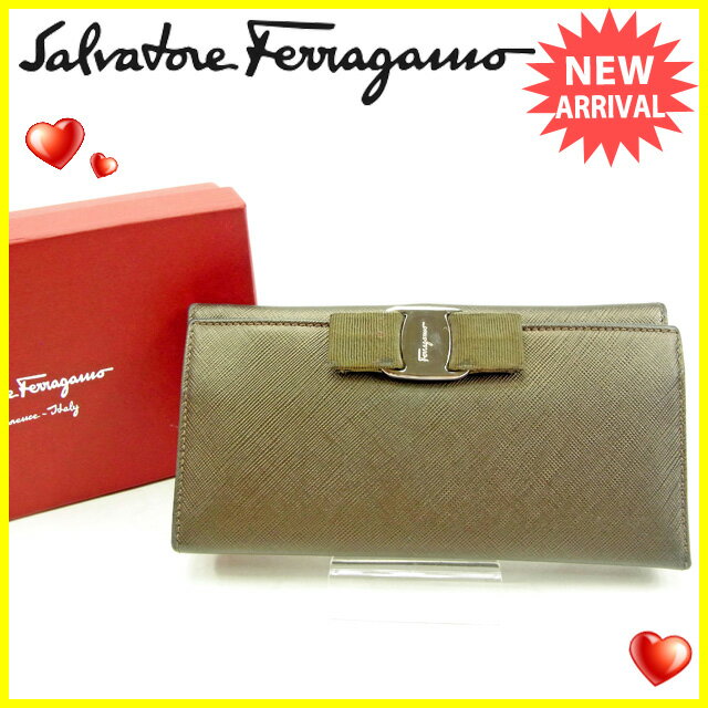 サルヴァトーレフェラガモ 長財布 ファスナー付き長財布 ヴァラリボン 中古の通販は 13,136円