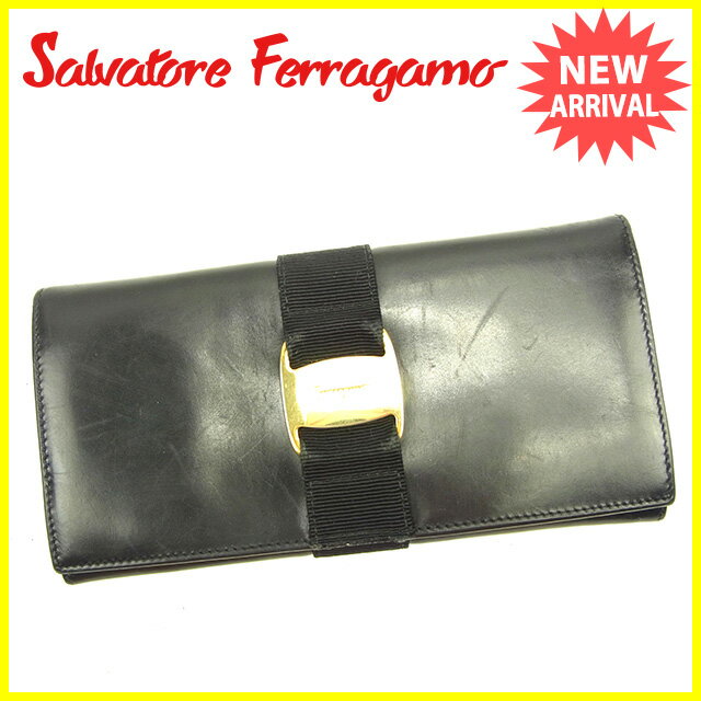 サルヴァトーレ フェラガモ 長財布 ファスナー 二つ折り ヴァラ金具 中古の通販は 15,316円